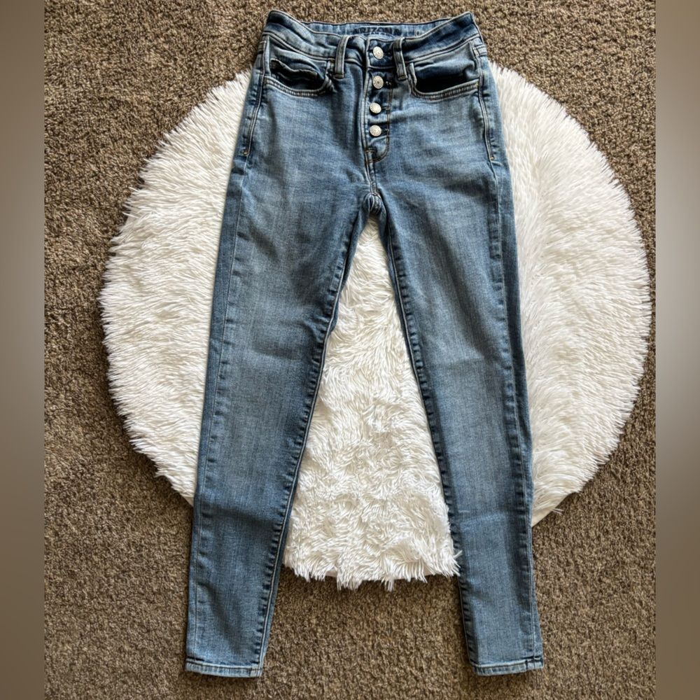 Arizona‎ Button Fly Jeans High Rise Skinny Womens Size 0